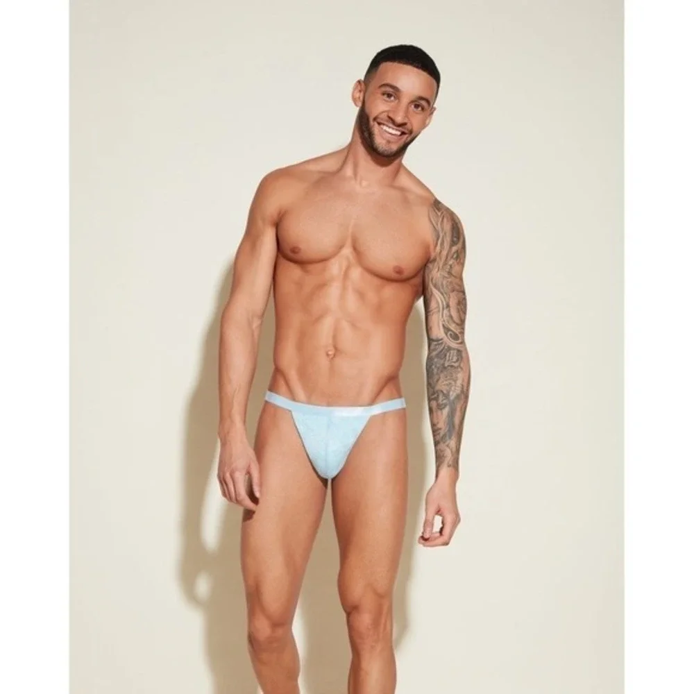 Cosabella NSN Men's Italian Lace Thong Aasmani Blue Designer Underwear size‎ M